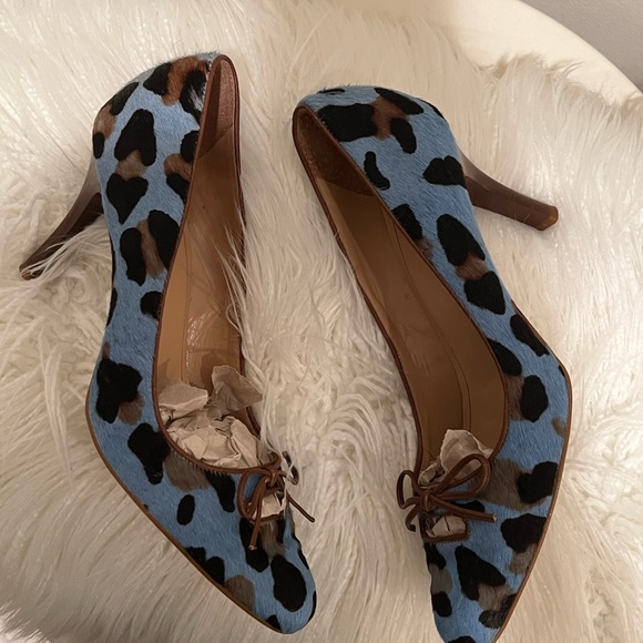 Gianni Bini Blue leopard printed heels - Picture 6 of 6